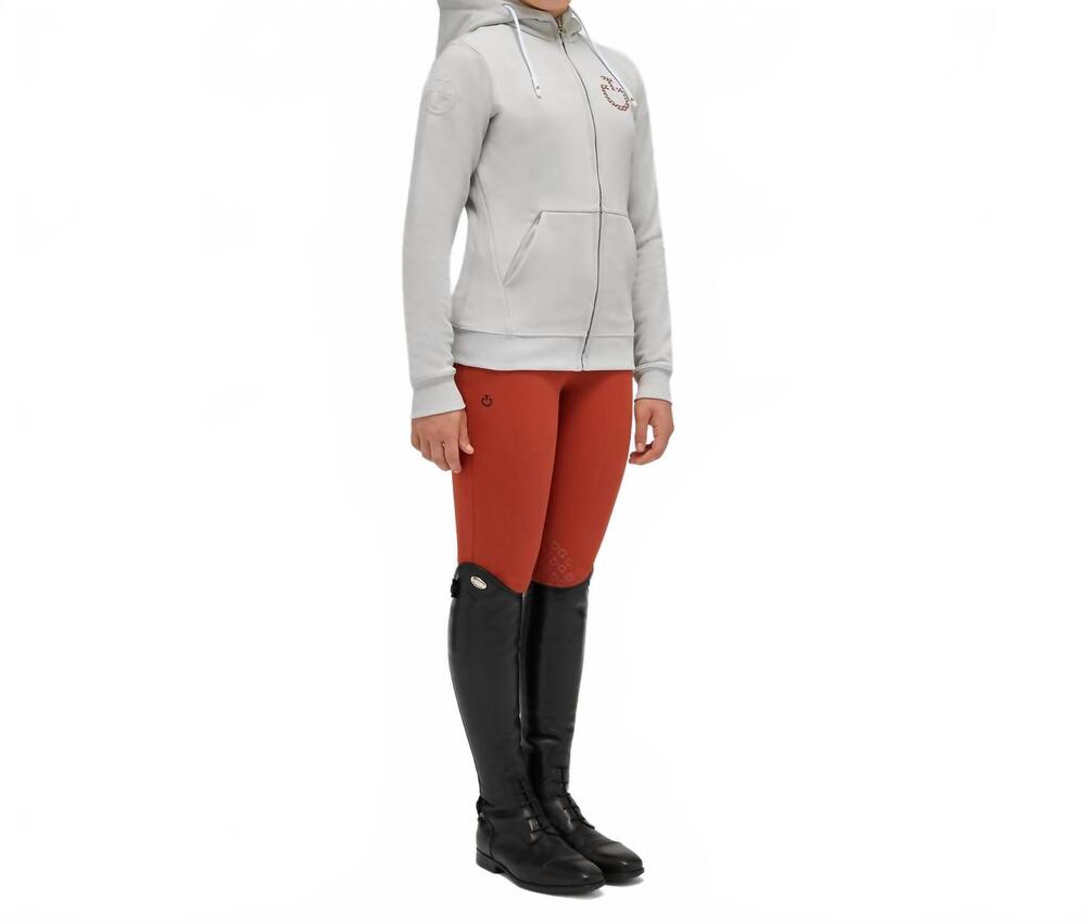 NEW CAVALLERIA TOSCANA girl's cotton zip hoodie in light grey